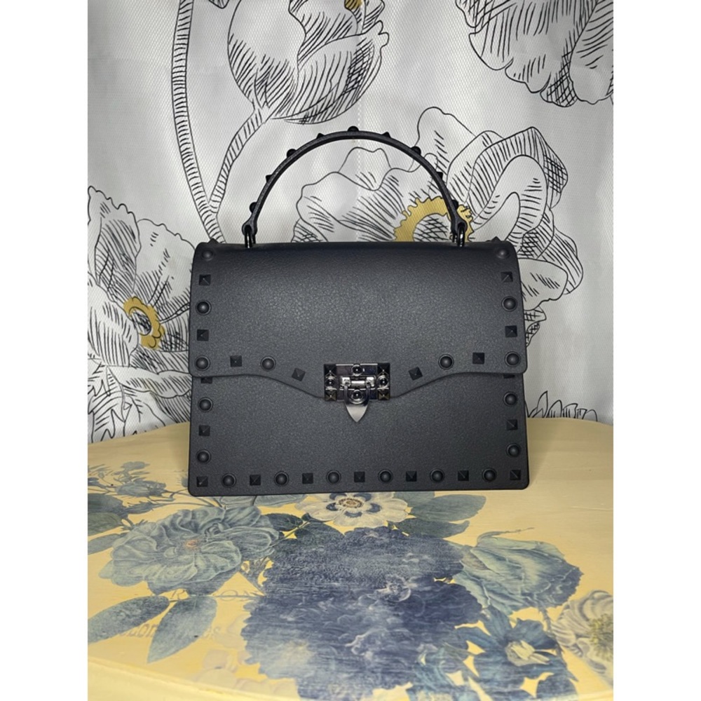 (NWOT) Black Studded Jelly Crossbody Purse